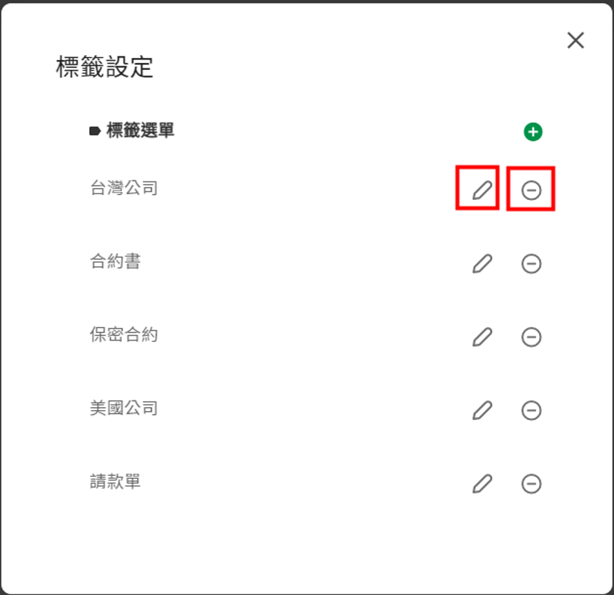 標籤刪除